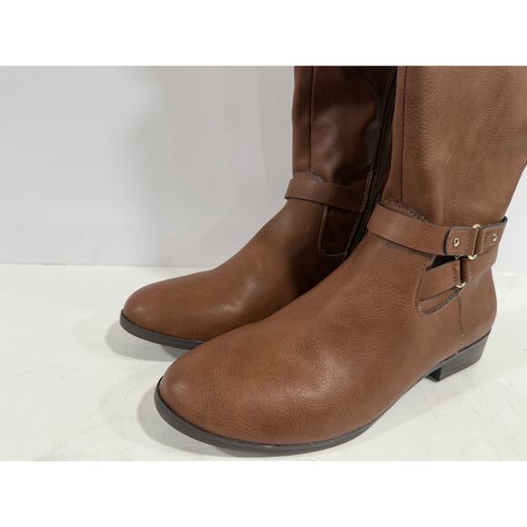 ShoeDazzle Reena Brown Snake Tall Boots Flat Knee High Faux Snakeprint Y2K 9.5 - Picture 8 of 11